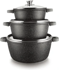 Cheffinger Steelpan Set 6-delig - 20-24-28cm - Zwart -Keukenpotten Winkel 1023x1200 1