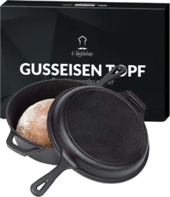 Chefarone Gietijzeren Pan - 2-in-1 Braadpan Inclusief Deksel - Geschikt Voor Alle Warmtebronnen -Keukenpotten Winkel 1034x1200