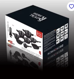 Royal Swiss® - Set Lot 33-delige - Pannenset Inductie - Steengoeden - Afneembare Handgreep - Glazen Deksel - Geschikt Voor Oven - PFAS-vrij + Keukengerei -Keukenpotten Winkel 1133x1200