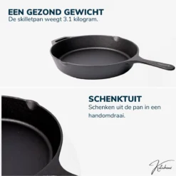 Gietijzeren Pan - Skillet - Koekenpan - BBQ - Koekenpan Inductie - ø32cm - 3.1 KG - Geschikt Voor Alle Warmtebronnen - Inclusief Gratis E-Book -Keukenpotten Winkel 1198x1200 11