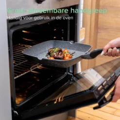 Coninx Grillpan 28CM - Steakpan - Afneembare Handgreep - PFAS-vrij - Grijs -Keukenpotten Winkel 1198x1200 31
