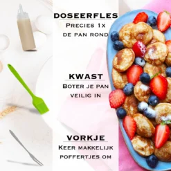 IRONO Poffertjespan Set - Incl. Doseerfles, Kwast En Vork - Poffertjespan Inductie En Electrisch - Poffertjesmaker 19 Poffertjes - Poffertjes Maken - Spuitfles - Cadeau Voor Mannen En Vrouwen -Keukenpotten Winkel 1199x1200 2