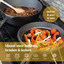 Chefarone Gietijzeren Pan - 2-in-1 Braadpan Inclusief Deksel - Geschikt Voor Alle Warmtebronnen -Keukenpotten Winkel 1199x1200 3