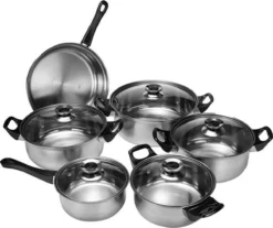 KitchenPrince 12-Delige Pannenset RVS - Pottenset - Kookpannen - Koekenpan - Steelpan - Bakpan - PFAS-Vrij - Pannenset - Pannenset Inductie - Antiaanbaklaag - Koekenpannenset -Keukenpotten Winkel 1200x1008 4