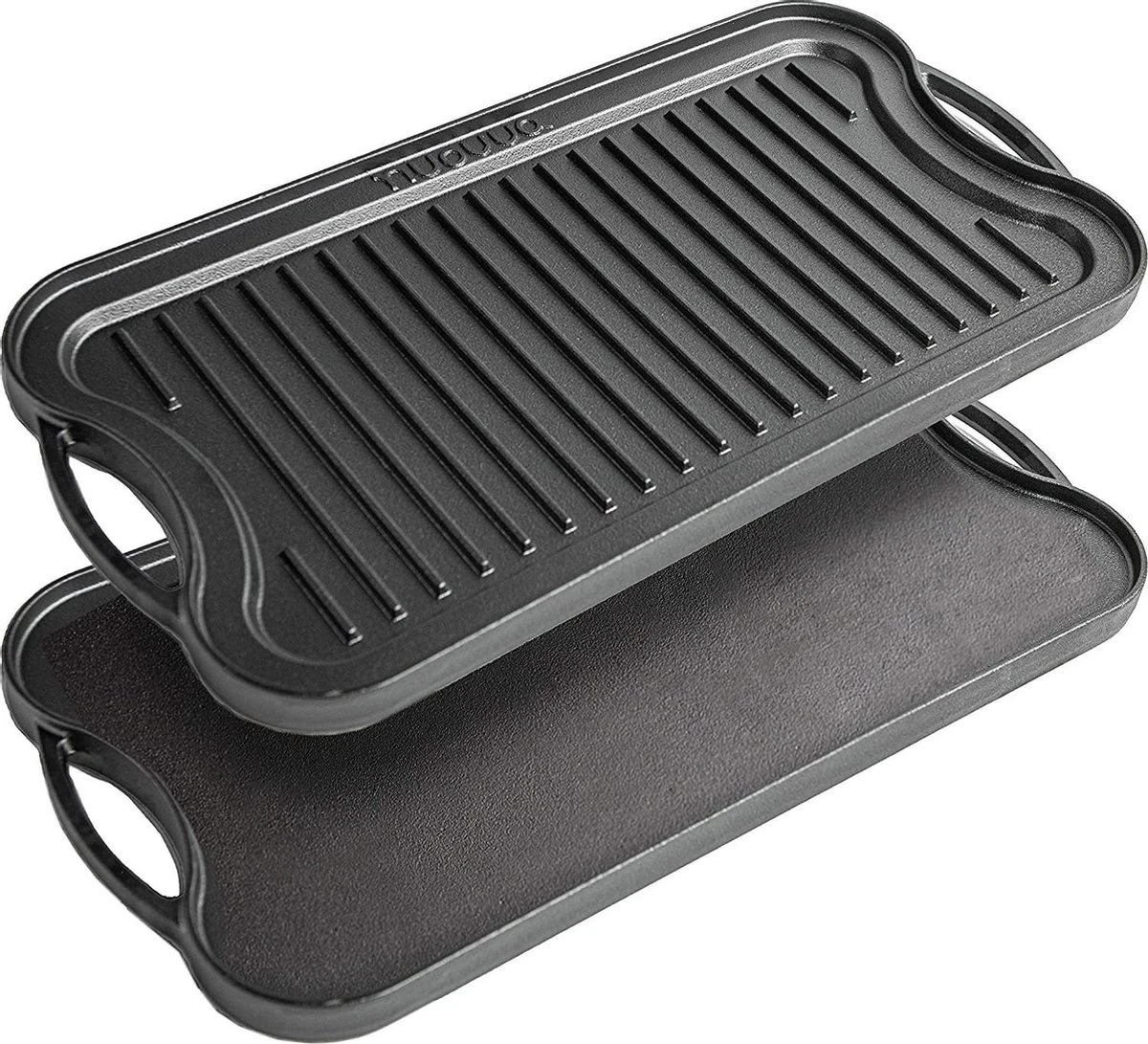 Nuovva Dubbelzijdig Gietijzeren Grillplaat - 50cm X 26cm