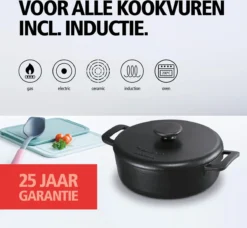 Brabantia The Dutch Braadpan - Matt Black - 28 Cm - Gietijzer -Keukenpotten Winkel 1200x1107 1