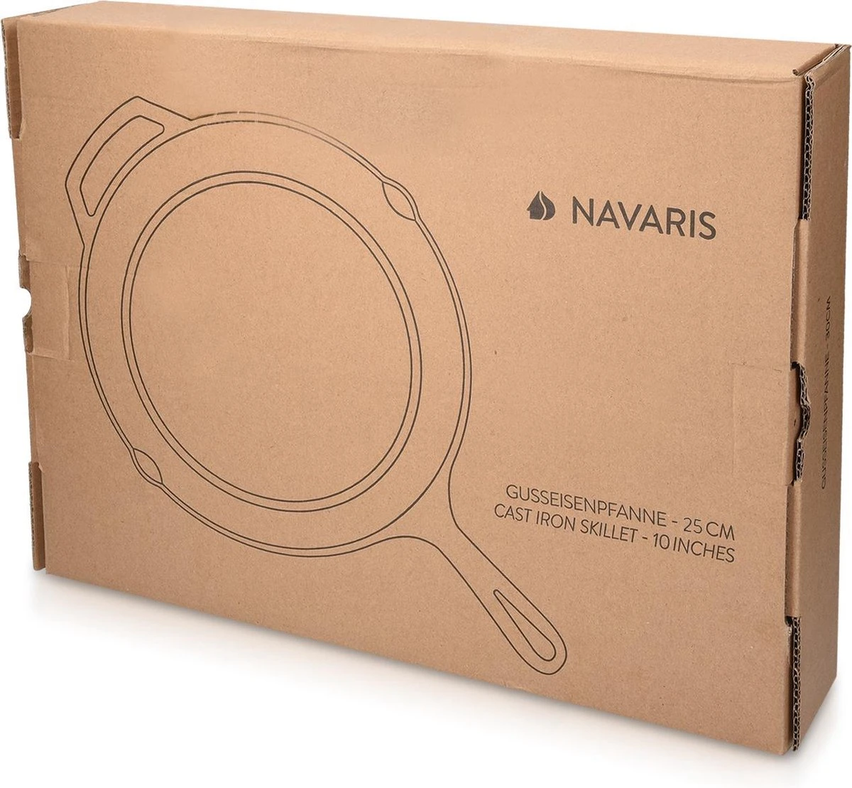Navaris Gietijzeren Koekenpan - Braadpan Van Gietijzer - Ronde Skillet - Geschikt Voor Alle Warmtebronnen - Ø 25 Cm - Ovenbestendig Tot 260?graden 3 Navaris Gietijzeren Koekenpan - Braadpan Van Gietijzer - Ronde Skillet - Geschikt Voor Alle Warmtebronnen - Ø 25 Cm - Ovenbestendig Tot 260?graden - Afbeelding 3