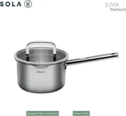 Sola Pannenset Juvia - 4 Delig - Ø 16,16,18,20 Cm - Zilver - RVS - Sandwichbodem -Keukenpotten Winkel 1200x1110 1