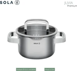 Sola Pannenset Juvia - 4 Delig - Ø 16,16,18,20 Cm - Zilver - RVS - Sandwichbodem -Keukenpotten Winkel 1200x1110 2