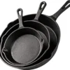 Nuovva Gietijzer - Skillet Braadpan Set - 3 Delig - Koekenpan / Cast Iron Skillet (15cm-20cm-25cm) - Geschikt Voor Alle Warmtebronnen