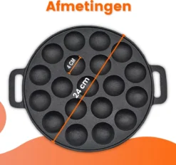 Poffertjespan - Gietijzer - Ø 24 Cm - Poffertjesmaker - 19 Poffertjes - Poffertjespan Inductie 8 Poffertjespan - Gietijzer - Ø 24 Cm - Poffertjesmaker - 19 Poffertjes - Poffertjespan Inductie -Keukenpotten Winkel 1200x1127