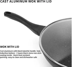 Royal Swiss WK30 - Wokpan - Ø 30 Cm - Marmeren Coating - Inductie - Met Glazen Deksel - PFAS-vrijs - Zwart -Keukenpotten Winkel 1200x1129 1