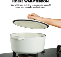 MOA Gietijzeren Braadpan - Inhoud 7,2 Liter - 30CM - Rond - Alle Warmtebronnen - Ook Voor Inductie - Gewicht 7,3 Kg - Wit - C30W -Keukenpotten Winkel 1200x1131 3