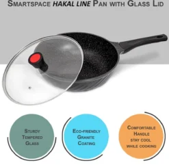 Marble Coating Wokpan Inductie - Met Glazen Deksel - Zwart - 30 Cm -Keukenpotten Winkel 1200x1169 2