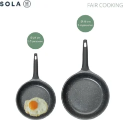 Sola Koekenpan Fair Cooking - Ø 28 Cm - Zwart/wit - Aluminium - Antiaanbaklaag 18 Sola Koekenpan Fair Cooking - Ø 28 Cm - Zwart/wit - Aluminium - Antiaanbaklaag -Keukenpotten Winkel 1200x1171 2
