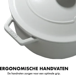 MOA Gietijzeren Braadpan - Inhoud 7,2 Liter - 30CM - Rond - Alle Warmtebronnen - Ook Voor Inductie - Gewicht 7,3 Kg - Wit - C30W -Keukenpotten Winkel 1200x1181 9