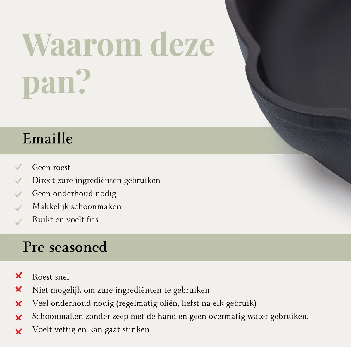 Belluci - Ø26cm - Koekenpan - Skillet + Deksel Geëmailleerde Gietijzeren Pan Voor BBQ En Inductie Incl. Accessoires - Hapjespan - Braadpan 3 Belluci - Ø26cm - Koekenpan - Skillet + Deksel Geëmailleerde Gietijzeren Pan Voor BBQ En Inductie Incl. Accessoires - Hapjespan - Braadpan - Afbeelding 3