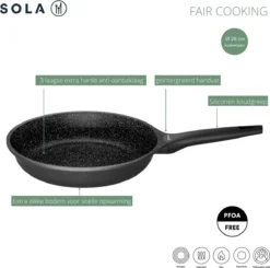 Sola Koekenpan Fair Cooking - Ø 28 Cm - Zwart/wit - Aluminium - Antiaanbaklaag 17 Sola Koekenpan Fair Cooking - Ø 28 Cm - Zwart/wit - Aluminium - Antiaanbaklaag -Keukenpotten Winkel 1200x1189 1