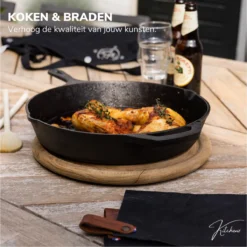 Gietijzeren Pan - Skillet - Koekenpan - BBQ - Koekenpan Inductie - ø32cm - 3.1 KG - Geschikt Voor Alle Warmtebronnen - Inclusief Gratis E-Book -Keukenpotten Winkel 1200x1198 12