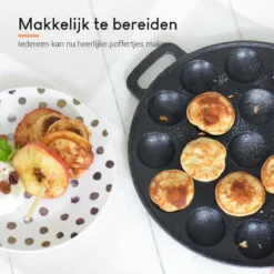 Ocina Poffertjespan – Combo Pack – 19 Poffertjes – Poffertjesmaker – Poffertjespan Inductie – Poffertjespan Electrisch – Gietijzeren Pan - Inclusief Doseerfles, Handvaten, 6x Poffertjesvorken En Invetkwast – Gratis Receptenboek -Keukenpotten Winkel 1200x1198 22