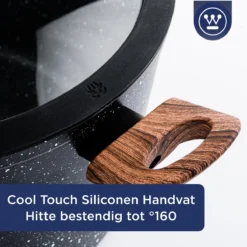 Westinghouse Hapjespan Inductie - Ø 28 Cm - Zwart Marmer Wood - Speciale Editie - Met Deksel - Geschikt Voor Alle Warmtebronnen -Keukenpotten Winkel 1200x1200 1000