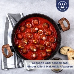 Westinghouse Hapjespan Inductie - Ø 28 Cm - Zwart Marmer Wood - Speciale Editie - Met Deksel - Geschikt Voor Alle Warmtebronnen -Keukenpotten Winkel 1200x1200 1003