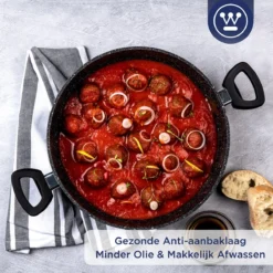 Westinghouse Hapjespan Inductie - Ø 32 Cm - Zwart Marmer - Met Deksel -Keukenpotten Winkel 1200x1200 1010