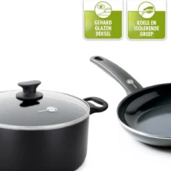 GreenPan Cambridge Hapjespan Met Deksel 28cm - Zwart - Inductie - PFAS-vrij -Keukenpotten Winkel 1200x1200 1034