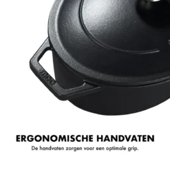 MOA Gietijzeren Braadpan - Inhoud 4,7 Liter - 29CM - Ovaal - Alle Warmtebronnen - Ook Voor Inductie - Gewicht 5,7 Kg - Zwart - C29B -Keukenpotten Winkel 1200x1200 1067
