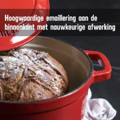 Daumonet Carême Rouge Gietijzeren Braadpan - Sudderpan Kersen Rood - Rond - Ø26 Cm - 4,4 Liter - PFAS & PFOA Vrij - Emaille - Geschikt Voor Alle Warmtebronnen - Elektrisch - Gas - Halogeen - Inductie - Keramisch - Vaatwasserbestendig 18 Daumonet Carême Rouge Gietijzeren Braadpan - Sudderpan Kersen Rood - Rond - Ø26 Cm - 4,4 Liter - PFAS & PFOA Vrij - Emaille - Geschikt Voor Alle Warmtebronnen - Elektrisch - Gas - Halogeen - Inductie - Keramisch - Vaatwasserbestendig -Keukenpotten Winkel 1200x1200 1163