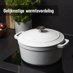 Daumonet Carême Blanc Gietijzeren Braadpan - Sudderpan Wit - Rond - Ø 26 Cm - 4,4 Liter - 100% PFAS & PFOA Vrij - Emaille - Geschikt Voor Alle Warmtebronnen - Elektrisch - Gas - Halogeen - Inductie - Keramisch - Vaatwasserbestendig 15 Daumonet Carême Blanc Gietijzeren Braadpan - Sudderpan Wit - Rond - Ø 26 Cm - 4,4 Liter - 100% PFAS & PFOA Vrij - Emaille - Geschikt Voor Alle Warmtebronnen - Elektrisch - Gas - Halogeen - Inductie - Keramisch - Vaatwasserbestendig -Keukenpotten Winkel 1200x1200 1220