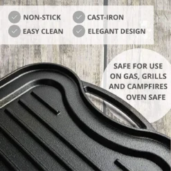 Nuovva Dubbelzijdig Gietijzeren Grillplaat - 50cm X 26cm -Keukenpotten Winkel 1200x1200 1284