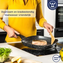 Westinghouse Grillpan - Ø 28 Cm - Zwart Marmer - Geschikt Voor Alle Warmtebronnen Inclusief Inductie - Steakpan Met Antiaanbaklaag- Aluminium 12 Westinghouse Grillpan - Ø 28 Cm - Zwart Marmer - Geschikt Voor Alle Warmtebronnen Inclusief Inductie - Steakpan Met Antiaanbaklaag- Aluminium -Keukenpotten Winkel 1200x1200 1311