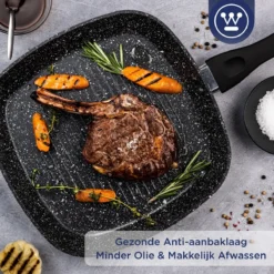 Westinghouse Grillpan - Ø 28 Cm - Zwart Marmer - Geschikt Voor Alle Warmtebronnen Inclusief Inductie - Steakpan Met Antiaanbaklaag- Aluminium 13 Westinghouse Grillpan - Ø 28 Cm - Zwart Marmer - Geschikt Voor Alle Warmtebronnen Inclusief Inductie - Steakpan Met Antiaanbaklaag- Aluminium -Keukenpotten Winkel 1200x1200 1312