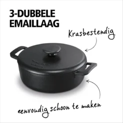 Brabantia The Dutch Braadpan - Matt Black - 28 Cm - Gietijzer -Keukenpotten Winkel 1200x1200 193