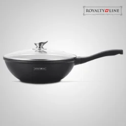 Royalty Line Marble Coating Wok - Met Glazen Deksel - Zwart - 30 Cm -Keukenpotten Winkel 1200x1200 259