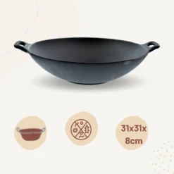 Orange85 Gietijzeren Wokpan - Alle Warmtebronnen - Inductie - Wok - Zwart - 31cm - Gietijzer - Wokpannen -Keukenpotten Winkel 1200x1200 294
