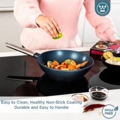 Westinghouse Performance Series - Wokpan Inductie - 28cm Luxe Wok Met Deksel - Blauw - Geschikt Voor Alle Warmtebronnen -Keukenpotten Winkel 1200x1200 346