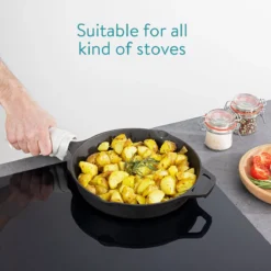 Navaris Gietijzeren Koekenpan - Braadpan Van Gietijzer - Ronde Skillet - Geschikt Voor Alle Warmtebronnen - Ø 25 Cm - Ovenbestendig Tot 260?graden 13 Navaris Gietijzeren Koekenpan - Braadpan Van Gietijzer - Ronde Skillet - Geschikt Voor Alle Warmtebronnen - Ø 25 Cm - Ovenbestendig Tot 260?graden -Keukenpotten Winkel 1200x1200 418