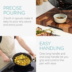 Navaris Gietijzeren Koekenpan - Braadpan Van Gietijzer - Ronde Skillet - Geschikt Voor Alle Warmtebronnen - Ø 25 Cm - Ovenbestendig Tot 260?graden 15 Navaris Gietijzeren Koekenpan - Braadpan Van Gietijzer - Ronde Skillet - Geschikt Voor Alle Warmtebronnen - Ø 25 Cm - Ovenbestendig Tot 260?graden -Keukenpotten Winkel 1200x1200 420