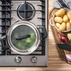 BK Flow Cool Black Glas Kookpannenset - 4-delig - Zwart - Glazen Deksel - Veilig Afgietsysteem - Inductie -Keukenpotten Winkel 1200x1200 48