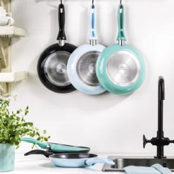 VitaVerde Expert Koekenpannenset Ø 20cm + Ø 24cm + Ø 28cm - Turquoise - Inductie - PFAS-vrij -Keukenpotten Winkel 1200x1200 556