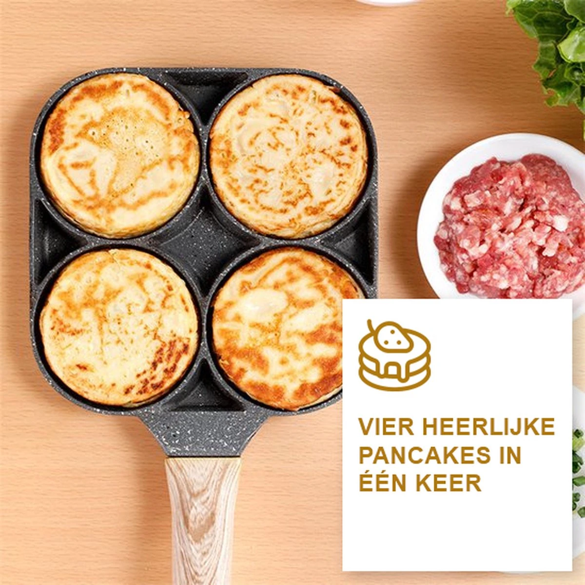 Alora 4-Delige Pannenkoekenpan - Pannenkoeken Maker - Cakemaker - Omeletpan - Omeletmaker - Eierpan - Koekjes Maker - 4-in-1 Pannenset 4 Alora 4-Delige Pannenkoekenpan - Pannenkoeken Maker - Cakemaker - Omeletpan - Omeletmaker - Eierpan - Koekjes Maker - 4-in-1 Pannenset - Afbeelding 4