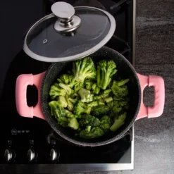 Royalty Line Inductie Pannenset - Luxe 14-delige Pannenset Marmeren Coating - Pannen Met Afneembare Handvaten - Oven-Ready - PFAS-Vrij - Voor Alle Warmtebronnen - Afneembare Koudgrepen - Antiaanbaklaag - Koekenpan Met Glazen Deksels - Roze -Keukenpotten Winkel 1200x1200 810