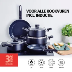 Brabantia Cooking Pleasure Set - 5 Delig - Inductie - Keramische Anti Aanbaklaag - Pfas Vrij -Keukenpotten Winkel 1200x1200 813