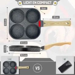 W&Z® Pannenkoekenpan Inductie - Pancake Pan - Omeletpan - Omeletmaker -Eierpan- Anti Aanbak - 4 Vakjes 11 W&Z® Pannenkoekenpan Inductie - Pancake Pan - Omeletpan - Omeletmaker -Eierpan- Anti Aanbak - 4 Vakjes -Keukenpotten Winkel 1200x1200 884