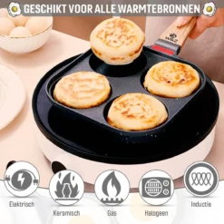 W&Z® Pannenkoekenpan Inductie - Pancake Pan - Omeletpan - Omeletmaker -Eierpan- Anti Aanbak - 4 Vakjes 14 W&Z® Pannenkoekenpan Inductie - Pancake Pan - Omeletpan - Omeletmaker -Eierpan- Anti Aanbak - 4 Vakjes -Keukenpotten Winkel 1200x1200 887