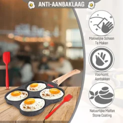 W&Z® Pannenkoekenpan Inductie - Pancake Pan - Omeletpan - Omeletmaker -Eierpan- Anti Aanbak - 4 Vakjes 17 W&Z® Pannenkoekenpan Inductie - Pancake Pan - Omeletpan - Omeletmaker -Eierpan- Anti Aanbak - 4 Vakjes -Keukenpotten Winkel 1200x1200 889