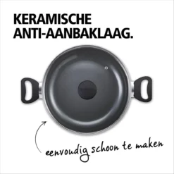 BRABANTIA INDU+ Hapjespan - Keramische Antiaanbaklaag - Met Deksel - Ø 28 Cm - Inductie - Pfas Vrij -Keukenpotten Winkel 1200x1200 996