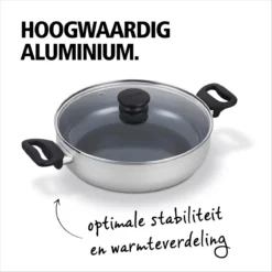 BRABANTIA INDU+ Hapjespan - Keramische Antiaanbaklaag - Met Deksel - Ø 28 Cm - Inductie - Pfas Vrij -Keukenpotten Winkel 1200x1200 997